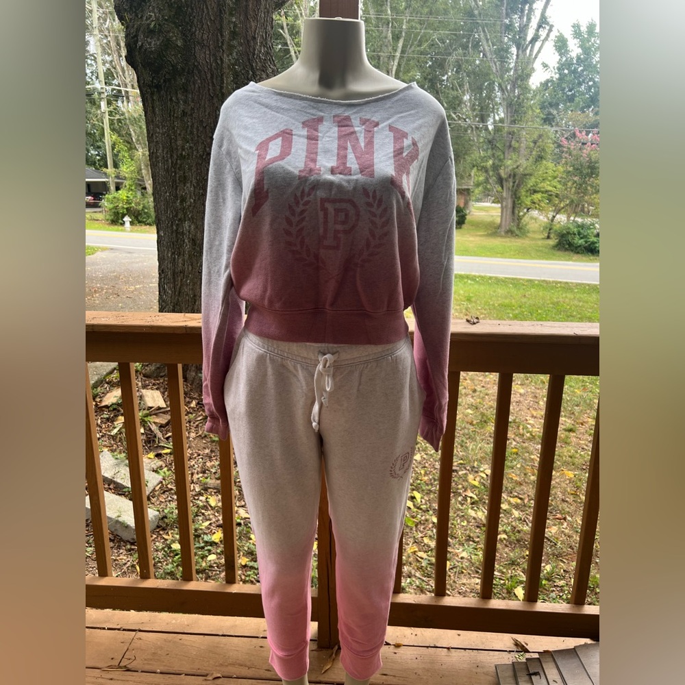 Pink and gray off the shoulder set